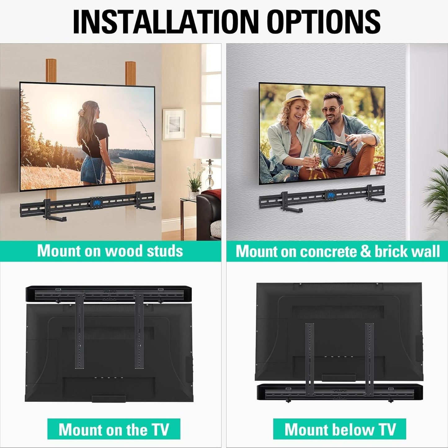 Mounting Dream TV Wall Mount - Swivel & Tilt for 32-65 Inch TVs | Includes Soundbar Bracket MD5425