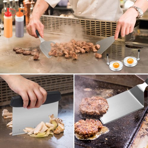 Blackstone 25-Piece Griddle Accessories Kit - Complete Flat Top Grill Set with Spatulas, Basting Cover & Carry Bag