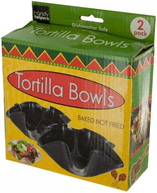 Handy Helpers Taco Salad Shells - Versatile Dip Bowls for Salsa & Guacamole | Black Color