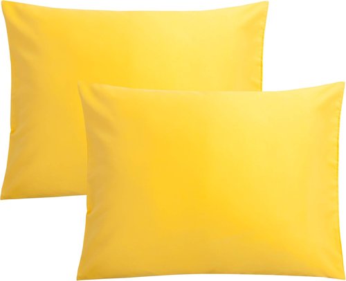 FLXXIE Pillow Cases - Soft Microfiber Standard Size Pillow Covers | Wrinkle & Stain Resistant, 2-Piece Set, 20x26, Yellow