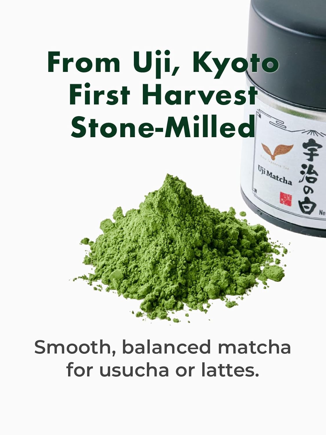 TAGASHIRA CHAHO Uji Matcha Green Tea Powder - Authentic Ceremonial Grade, First Harvest, 30g/1.06oz