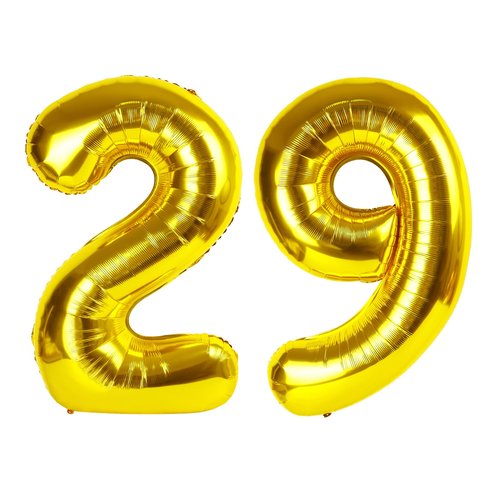Gold Number 29 Balloon 40 inch, 29 Number Balloons, 29th Gold Birthday Decorations, 29 Year Old Women Men Golden Party Supplies