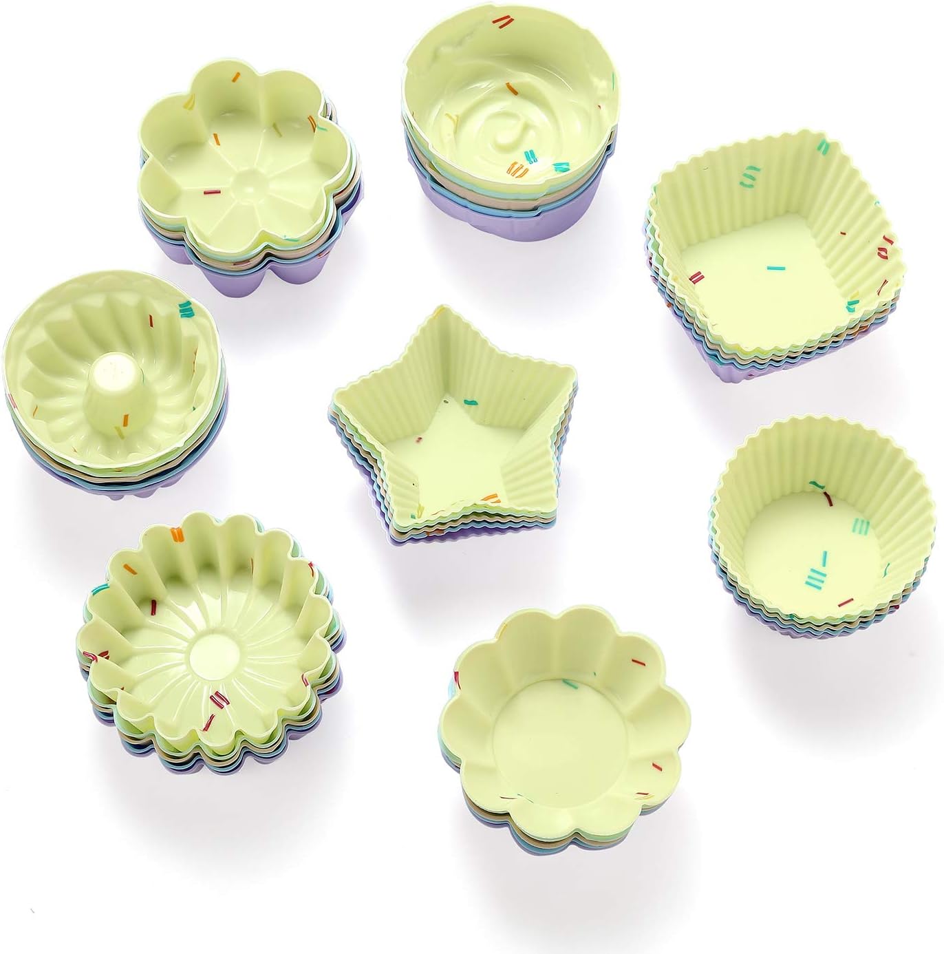 Skiennix 46PCS Silicone Bakeware Set - Versatile Molds for Baking Cakes, Muffins, Donuts & Cupcakes