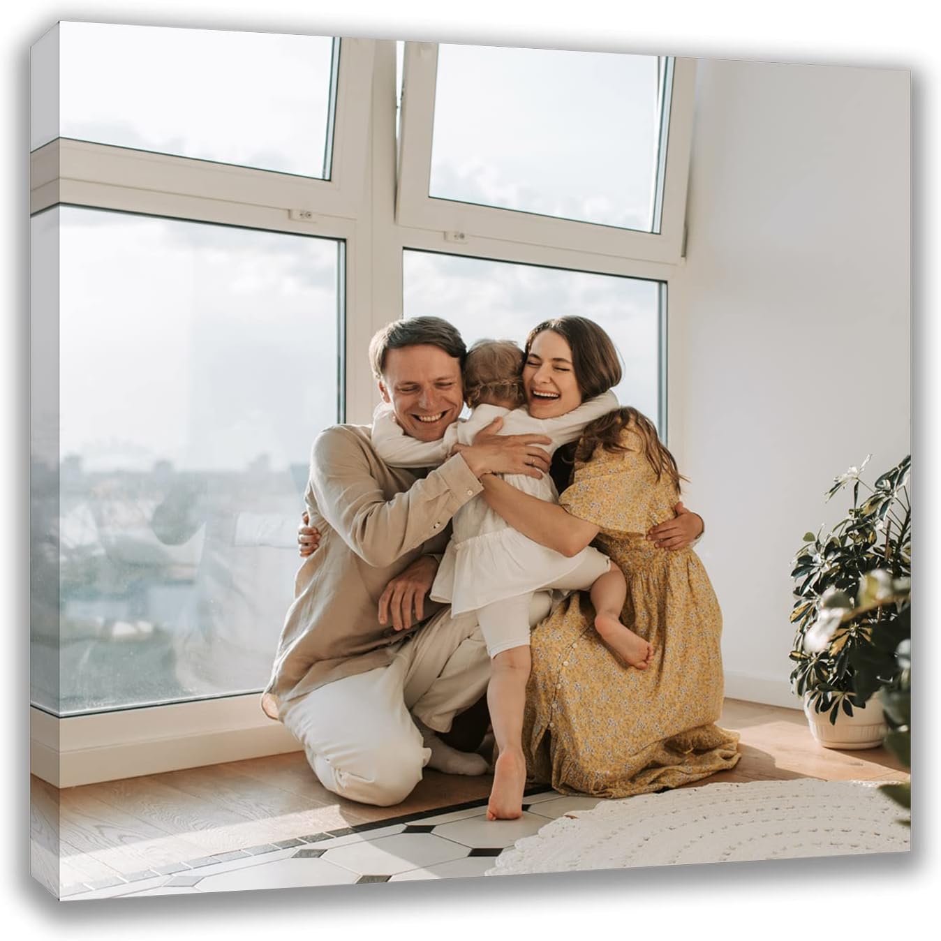 Skiennix Custom Canvas Prints - Personalized Framed Wall Art for Family & Pet Photos | 18x18 Size