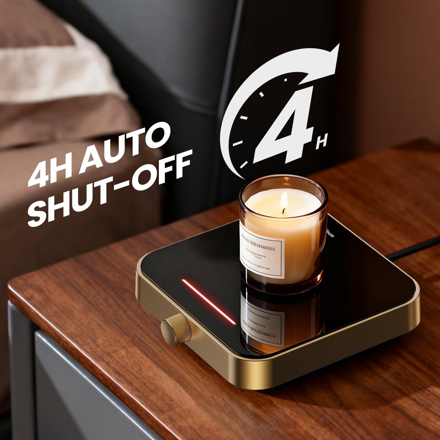 Maestri House Mug Warmer, Electric Coffee Cup Warmer for Desk with 3-Temp Settings,Auto Shut Off, Constant Temperature Heating for Beverage, Milk, Tea and Hot Chocolate at Home & Office (Gold)