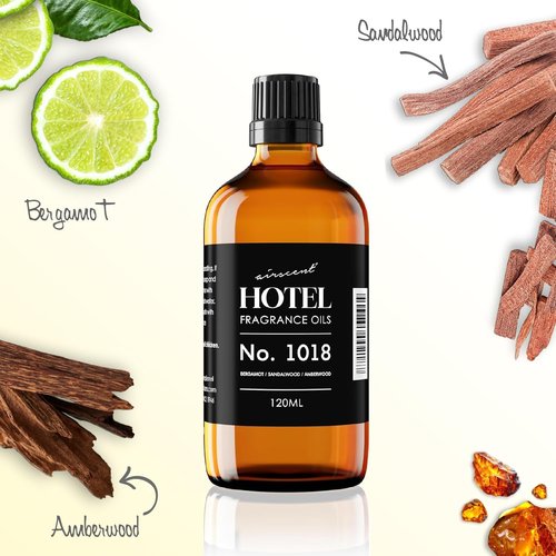 AirScent Hotel Diffuser Oil No. 1018 - Bergamot Sandalwood Amberwood - Premium Fragrance for Diffusers | 10 ml Glass Bottle