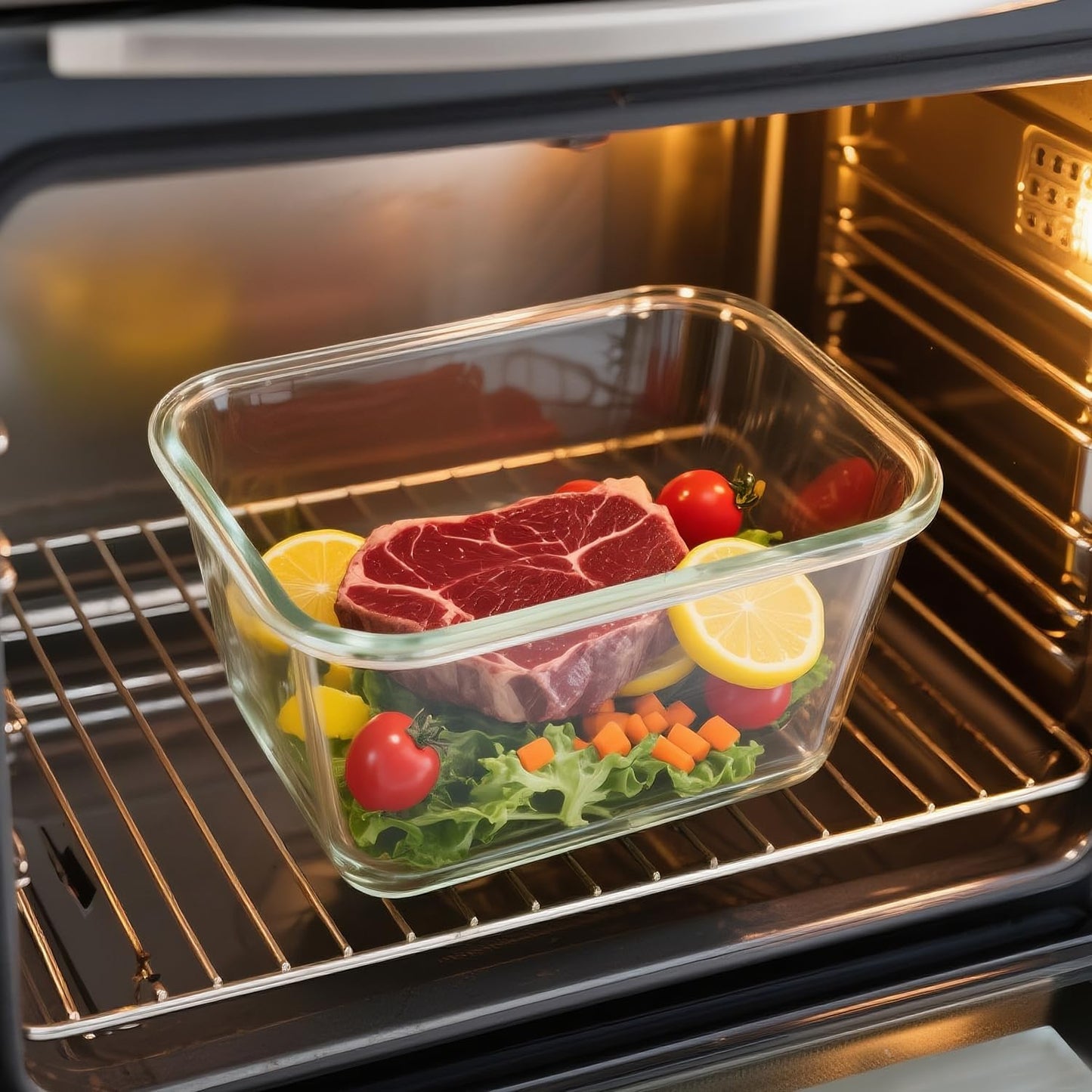 Skiennix Large Glass Storage Containers - 85oz Airtight Food Storage with Lids | BPA Free, Oven Safe