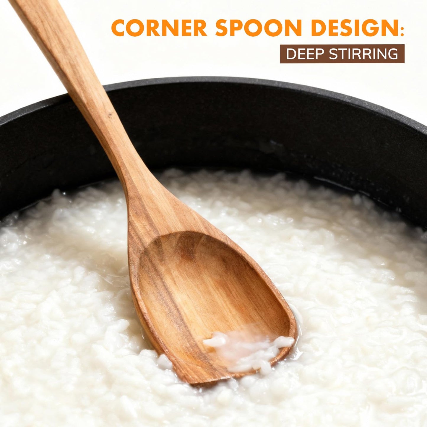 FillTouch 24 Inch Large Wooden Spoon for Cooking, Acacia Natural Wood Corner Spoon with Long Handle, Versatile Wood Spoons for Stirring, Flipping, Serving, Scraping