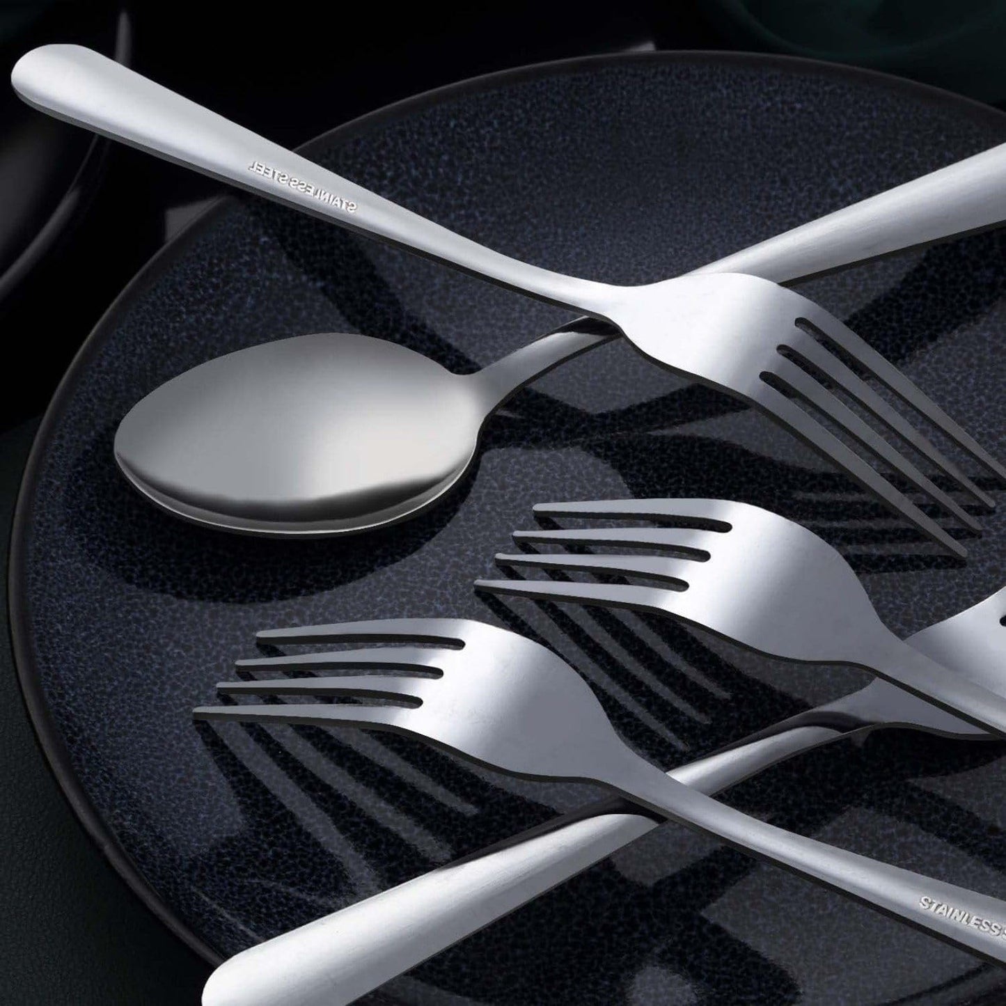 Unokit 24-Piece Tea Spoons Set Silverware - 6.7 inch Stainless Steel Spoon, Dessert, Table, Silverware Spoons Only for Home, Kitchen or Restaurant - Mirror Polished, Dishwasher Safe