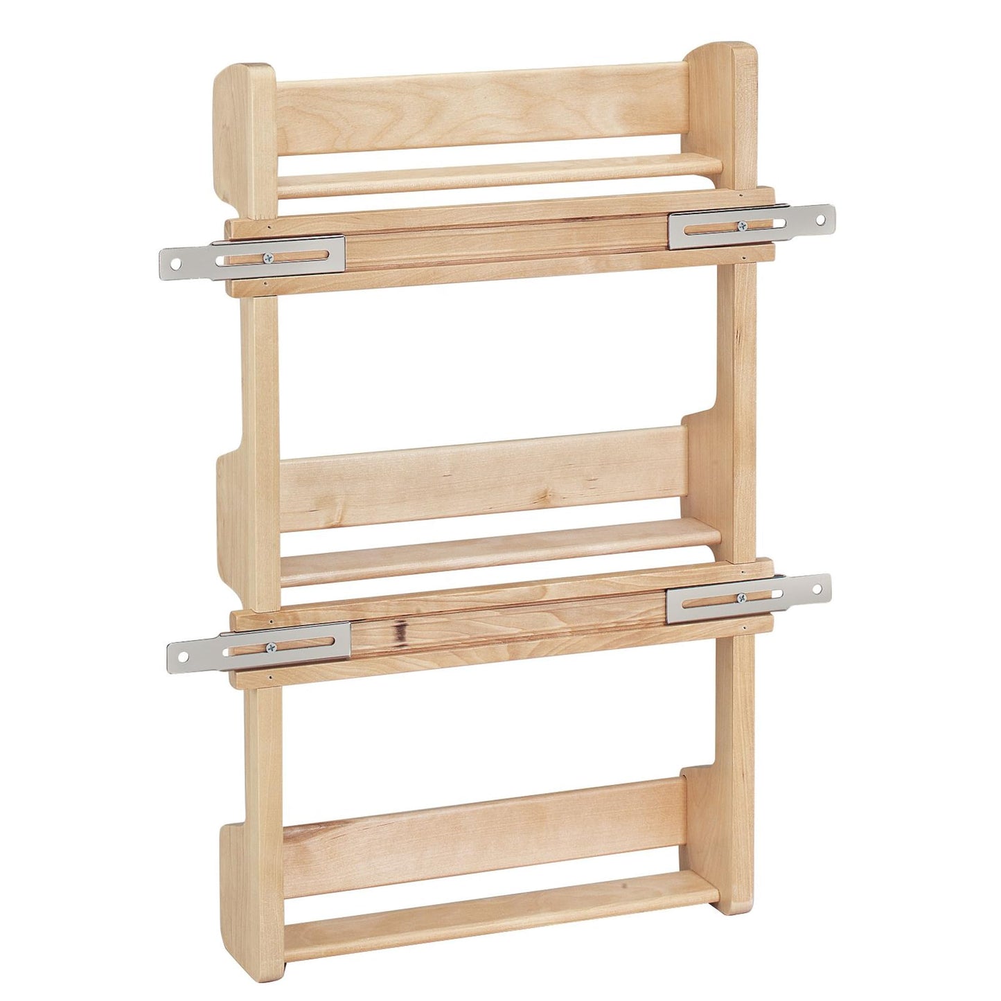 Rev-A-Shelf 15" 3 Tiered Pull Out Shelf Organizer for Kitchen Cabinets, Pantry Storage Spice Seasoning Rack, Door/Wall Mounted, Maple Wood, 4SR-15