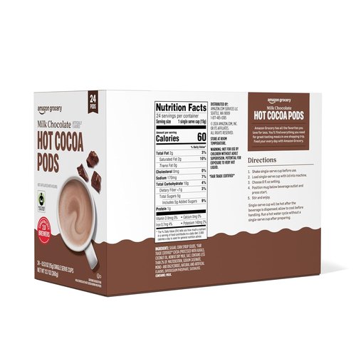 Happy Belly Hot Cocoa Pods - Rich Milk Chocolate Flavor | 24 Count Pack