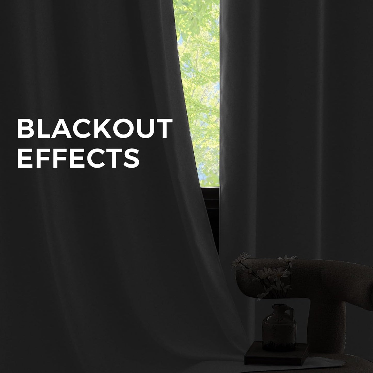 NICETOWN Room Darkening Curtains - Greyish White Drapery Panels, 52"W x 84"L for Ultimate Privacy