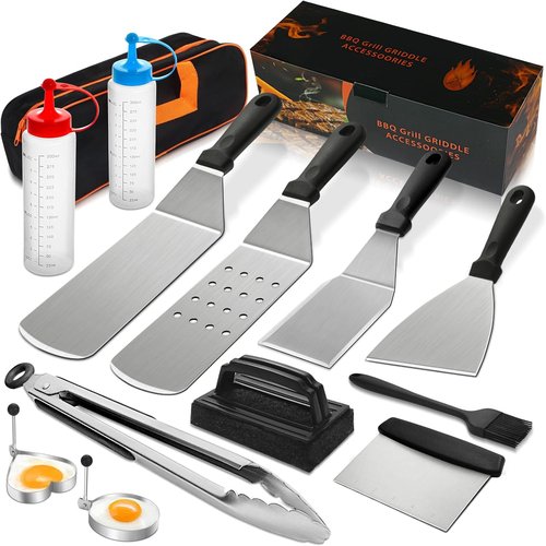 Blackstone 14PCS Griddle Accessories Kit - Premium Flat Top Grill Tools for Outdoor Barbecue