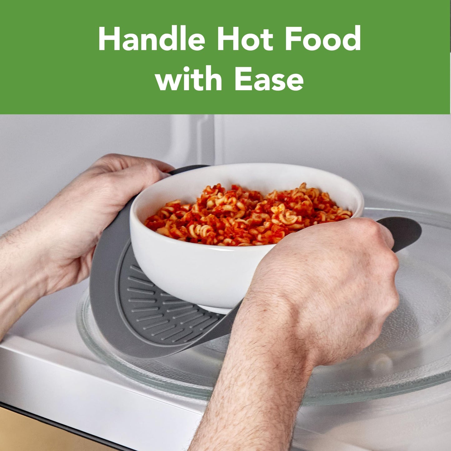 Tovolo Silicone Microwave Mats 10 & 12 Inch Set of 2 Heat Resistant Non Slip Silicone Trivet for Hot Plate Bowl Mug, Dishwasher Safe Barrier Mats with Thermal Ridges for Heating & Handling Cookware