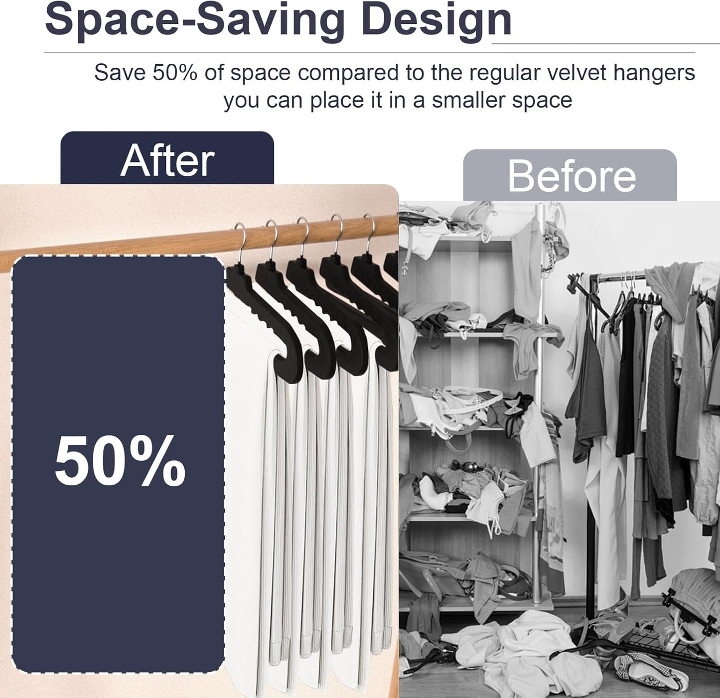Velvet Pants Hangers - 16 Pack Black Non-Slip Hangers with 360° Swivel Hook | Space-Saving for Heavy Pants & Jeans