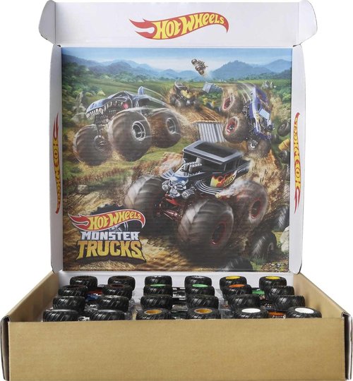 Hot Wheels | Set of 12 Monster Trucks - 1:64 Scale Die-Cast Toy Trucks for Kids & Collectors