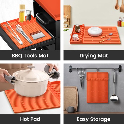 Blackstone Silicone Griddle Cover - Full-Edge 36" with 16" Spatula Mat | Premium Food-Grade Protection