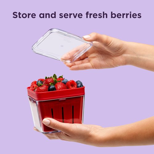 Chef'n Bramble Berry Basket - 1-Quart Colander for Fresh Cherry Storage & Rinsing
