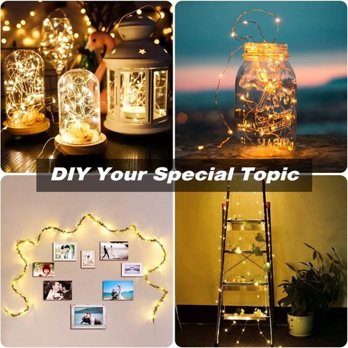 Efirisey Fairy Lights Plug in,33Ft 100 LEDs Copper Lights Warm White,Christmas Lights Indoor Outdoor,Led Fairy String Lights for Bedroom Party Wedding Patio Christmas Tree Decoration