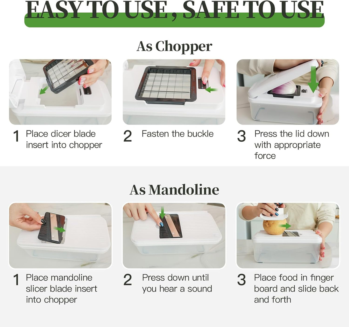 Skiennix 14-In-1 Vegetable Chopper - 7 Blades, Container & Lid | Versatile Mandoline Slicer for Kitchen