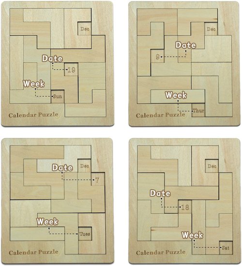 Calendar Puzzle - Engaging 365-Day Wooden Challenge Calendar | 9.8 x 7.8 Inches