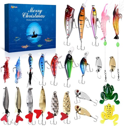 Fishing Advent Calendar 2025 - 24 Days of Premium Fishing Lures | Perfect Gift for Men & Teens