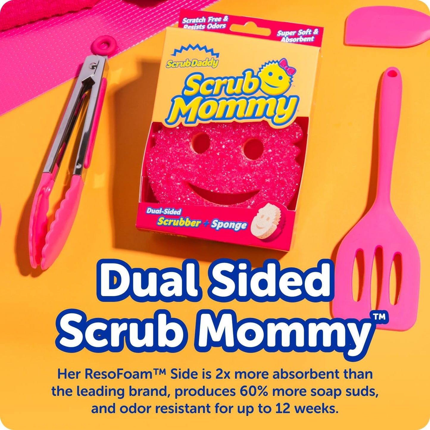 Scrub Daddy 8-Pack Sponges | Scratch-Free Kitchen Cleaning & Multipurpose Use - BPA Free, Stain & Odor Resistant