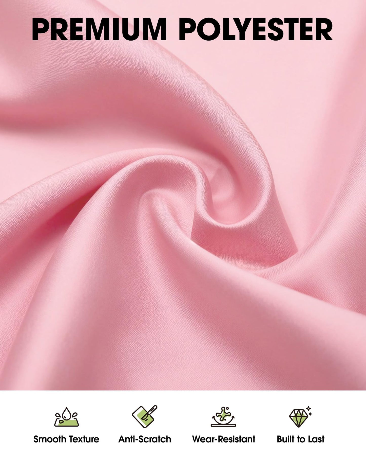 Pureegg Rectangle Table Cloth 60" x 102" – Durable Polyester Tablecloth Offers Reusable & Washable Protection, Ideal for Outdoor Party, Picnic, Wedding, Banquet and Birthday, 2 Pack, Pink