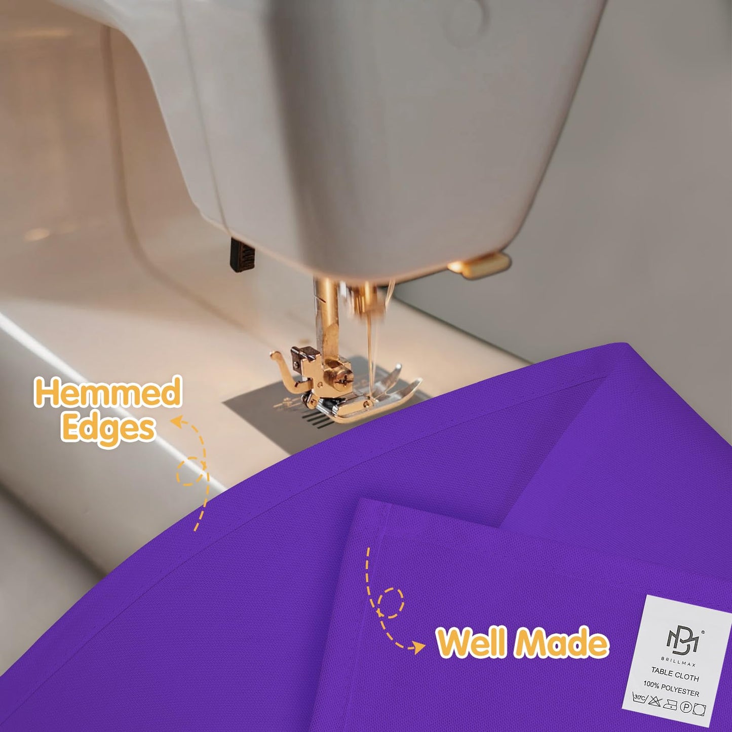 BRILLMAX 10 Pack Purple Tablecloths 60 x 102 Inch for 6ft Rectangle Tables - 150 GSM Polyester Fabric, 15" Standard Drop, Water, Stain & Wrinkle Resistant Cloth Cover for Wedding Dining Buffet