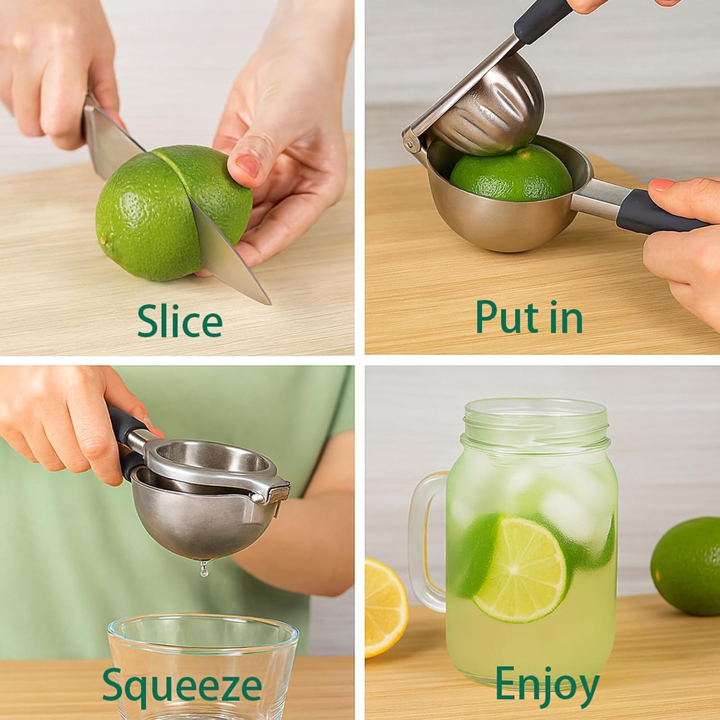 Stainless Steel Lemon Squeezer by [Brand Name] - Manual Citrus Juicer with Non-Slip Handles | Easy to Use & Clean