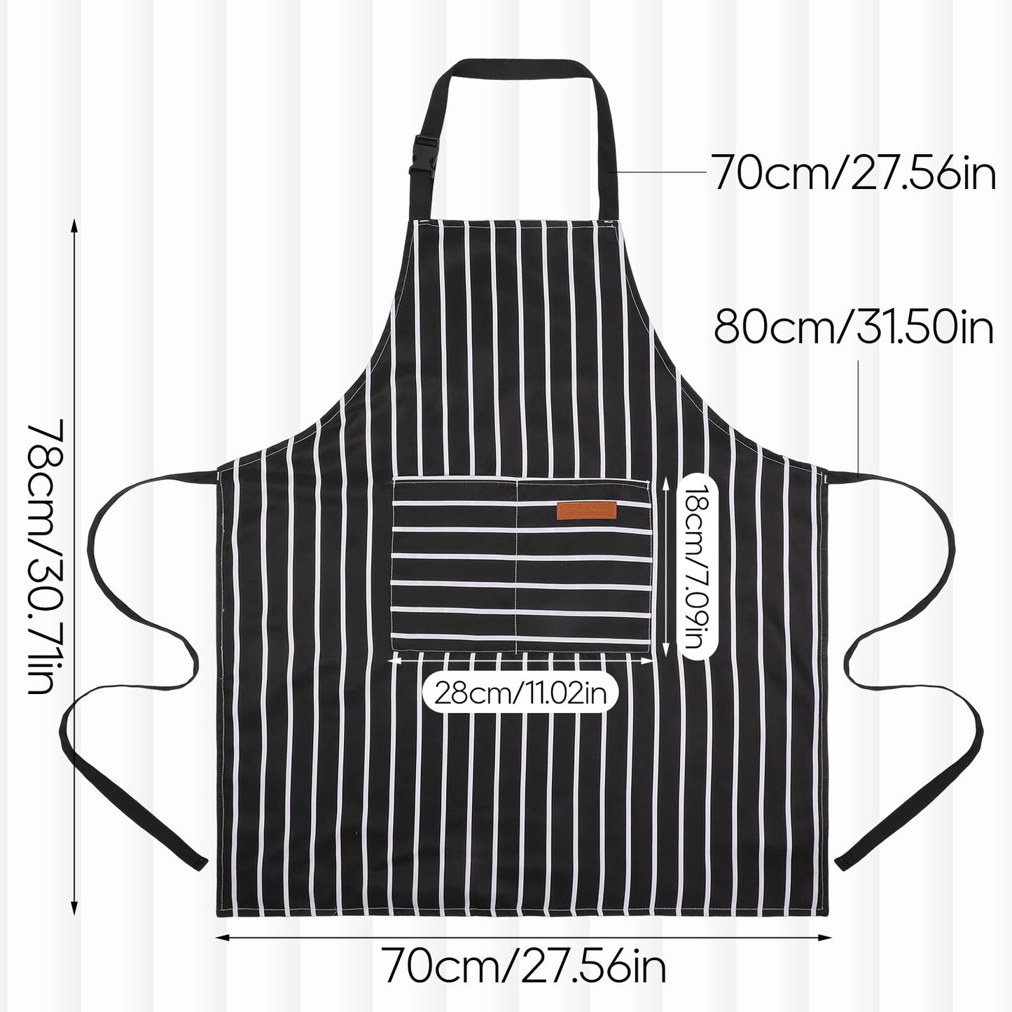 XLSXEXCL Kitchen Cooking Aprons Double Sided Adjustable Bib Chef Apron with 2 Pockets for Women Men Gardening Cooking Art Painting