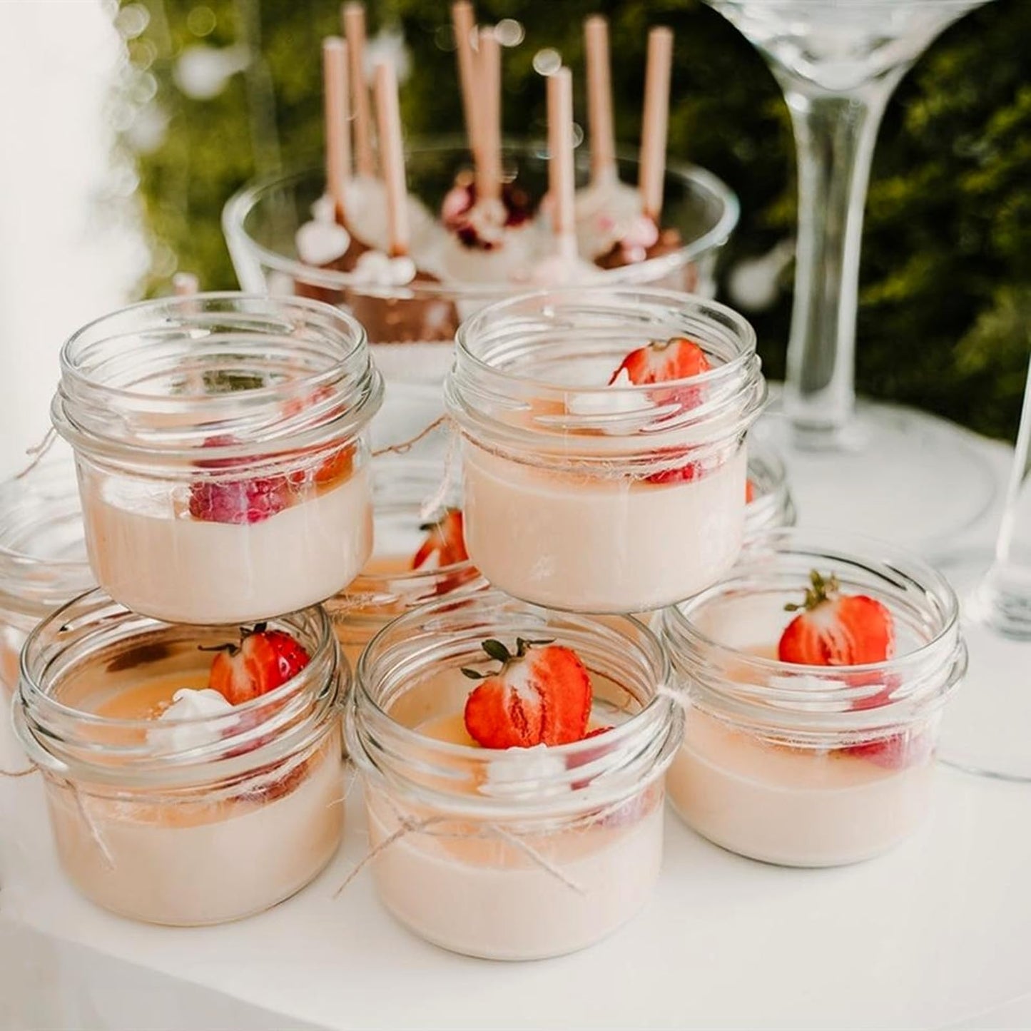 TUZAZO 4 oz Mini Mason Jars with Lids 8 Pack, 4oz Small Glass Mason Canning Jars for Jam Jelly Yogurt Dessert, Shower Wedding Favors Decor