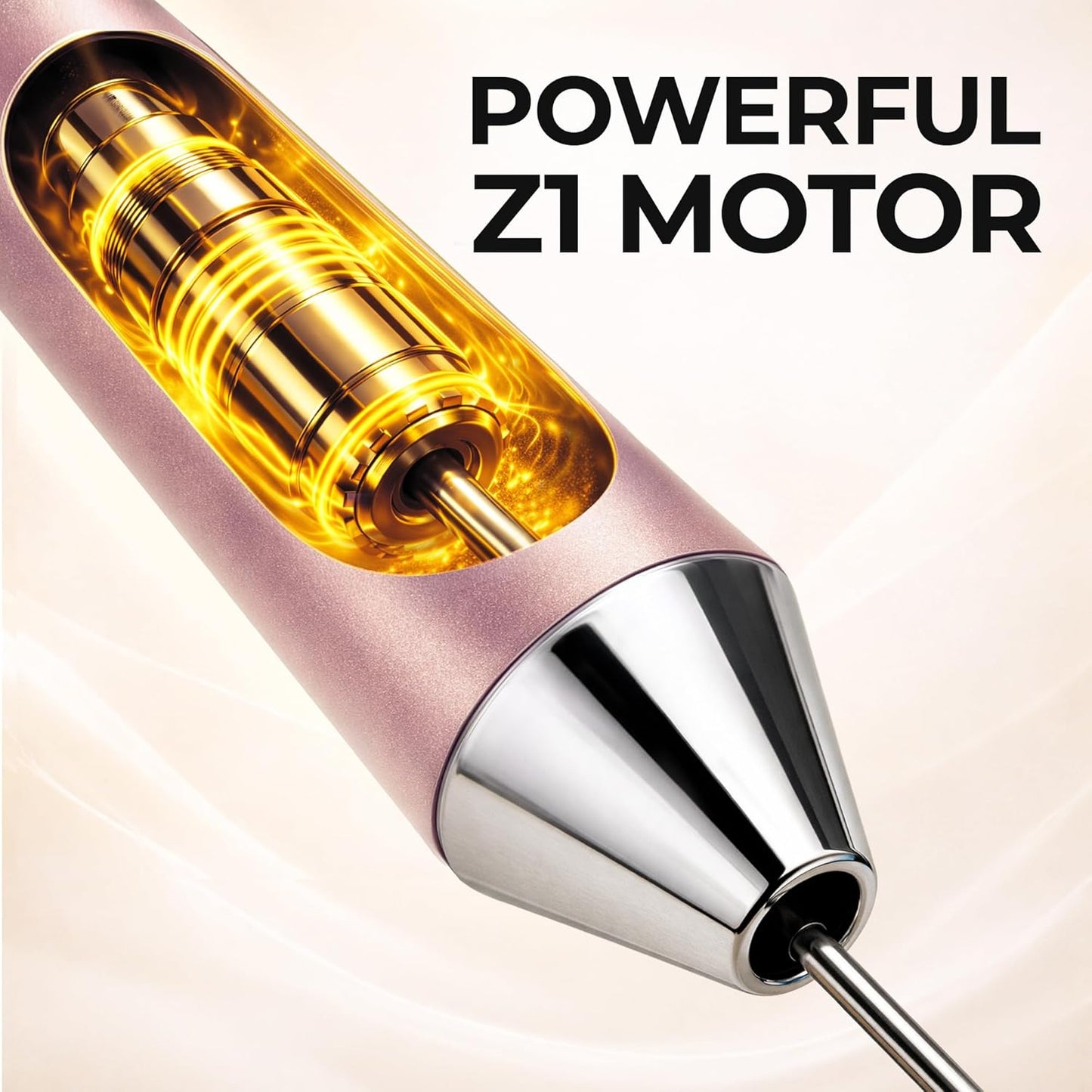 Zulay Kitchen Rechargeable Milk Frother - Handheld Electric Mixer with 3 Whisk Attachments | USB-C Charging, Lasts 6 Months