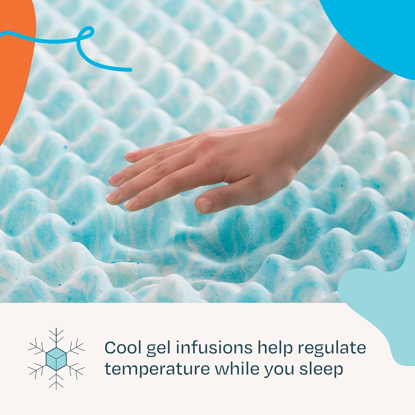 Linenspa 3 Inch Gel Memory Foam Mattress Topper - Reversible Egg Crate Design for Comfort - Twin Size