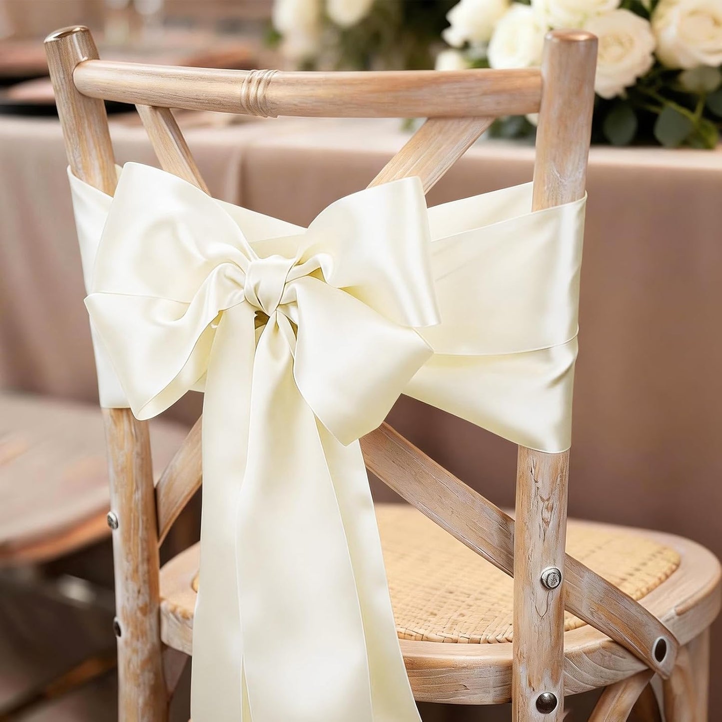 LaRibbons Ivory Satin Ribbon - 3 Inch x 10 Yards | Double-Faced for Bouquets, Gifts & Crafts