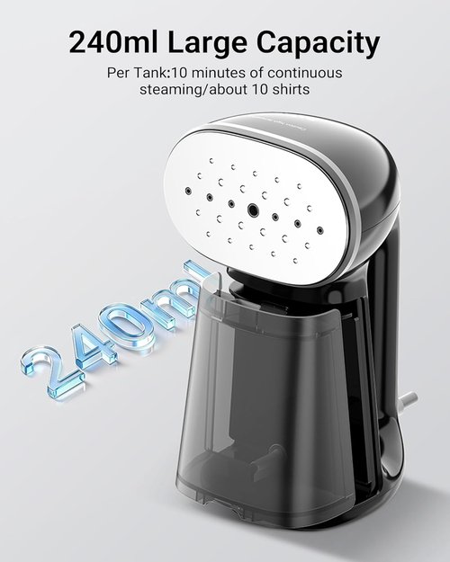 Bear Steamer Handheld Garment Steamer - 1500W Fast Heat-Up, 240ml Tank, Portable for Home & Travel