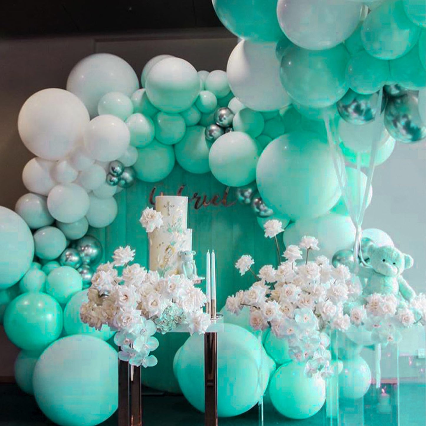 PartyWoo Mint-q03 4pcs 36" Balloons, Ice Cream Theme, Latex, Jumbo, for Birthday, Wedding Decorations