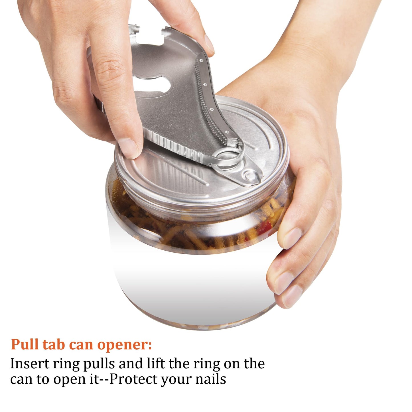 Uinxan Jar Bottle Can Opener for Seniors Arthritis Weak Hands-Easy Twist Off Small Caps (0.6"-2.7"), Pop Top & Pull Tab Seals,Patent Unique Portable Multifunction Gadget for Elderly/Women/Men (Silver)