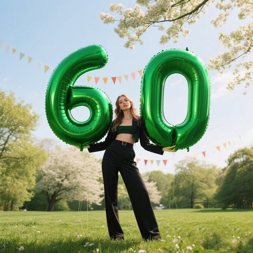 40 Inch Green Balloon Number 6 Balloon,Jumbo Mylar Foil Helium Balloon for 6 Birthday Digital Balloons for Birthday Party,Wedding Anniversary Party Decorations