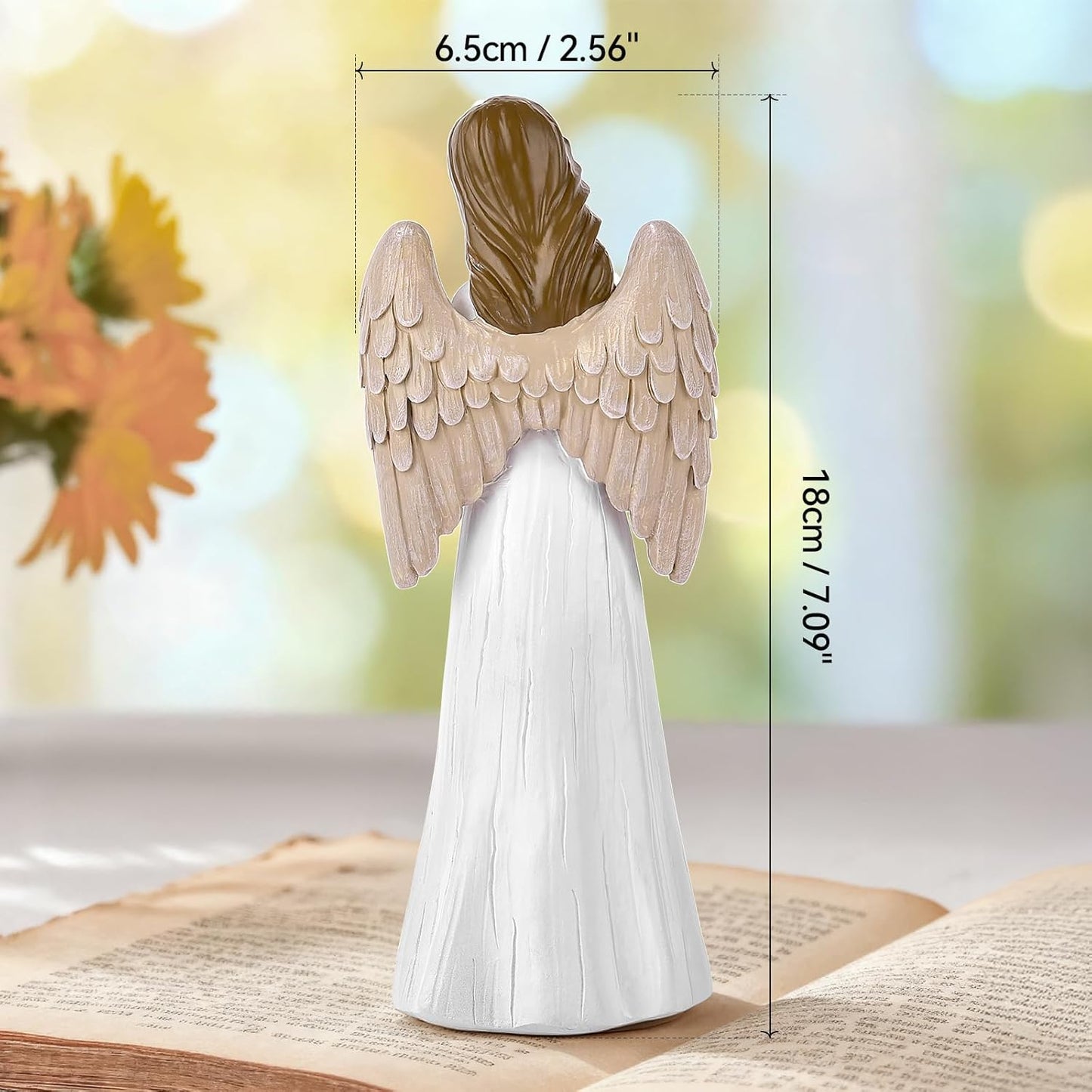 Sentimental Retirement Gifts for Women -Angel Figurine Retired Gifts for Teacher, Leader, Nurse, Coworker, Boss, Friends, Happy Retirements Hand-Painted Angel Statue with Flowers 7"