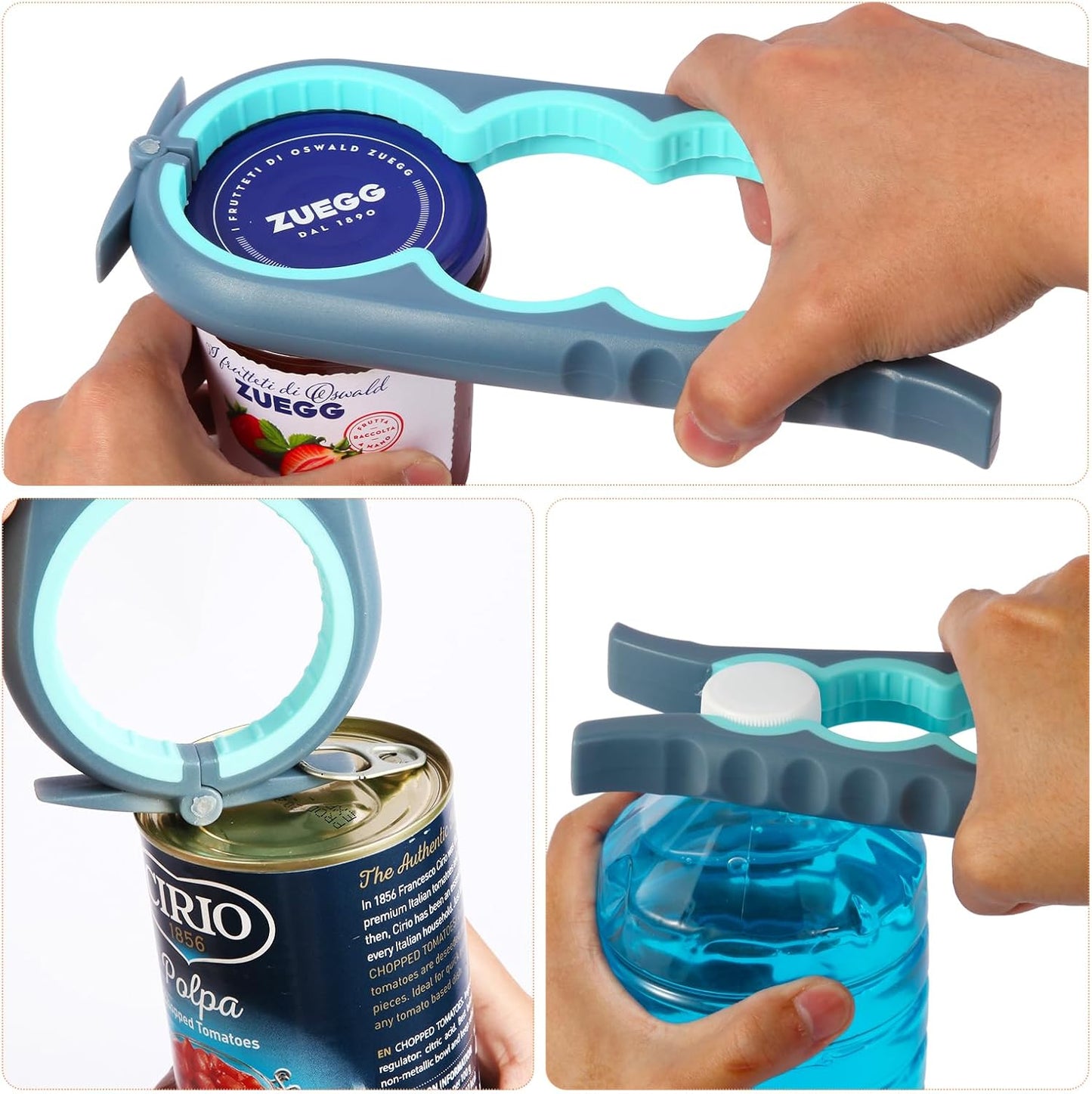 Skiennix Jar Opener - Easy Grip Tool for Seniors & Arthritis Relief | Blue & Grey Color