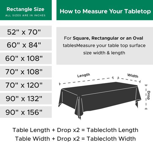 Biscaynebay Textured Fabric Christmas Tablecloths 70x108 Inches Rectangular, Hunter Green Water Resistant Tablecloths for Dining, Kitchen, Wedding & Parties etc. Machine Washable