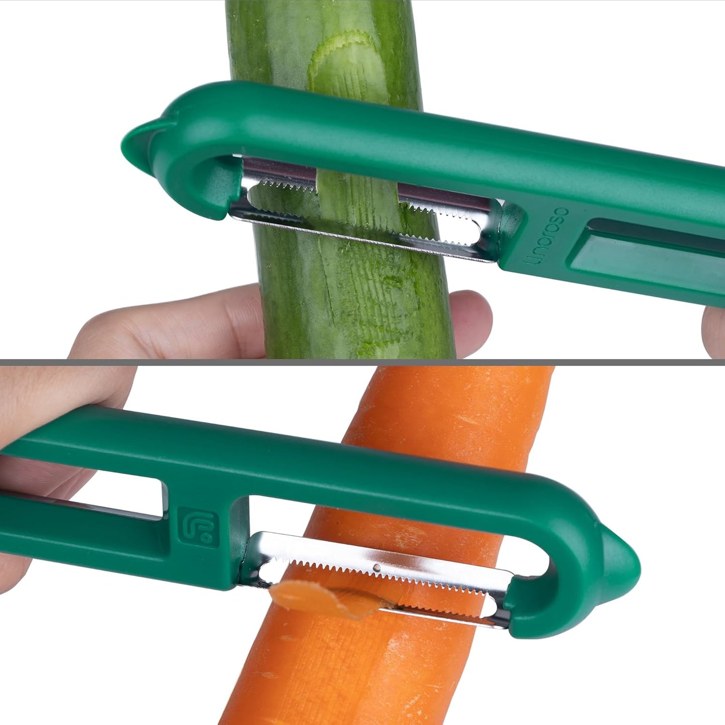 Linoroso Serrated Fruit Peeler - Japanese Stainless Steel Vegetable Peeler with Comfortable Handle | Dishwasher Safe