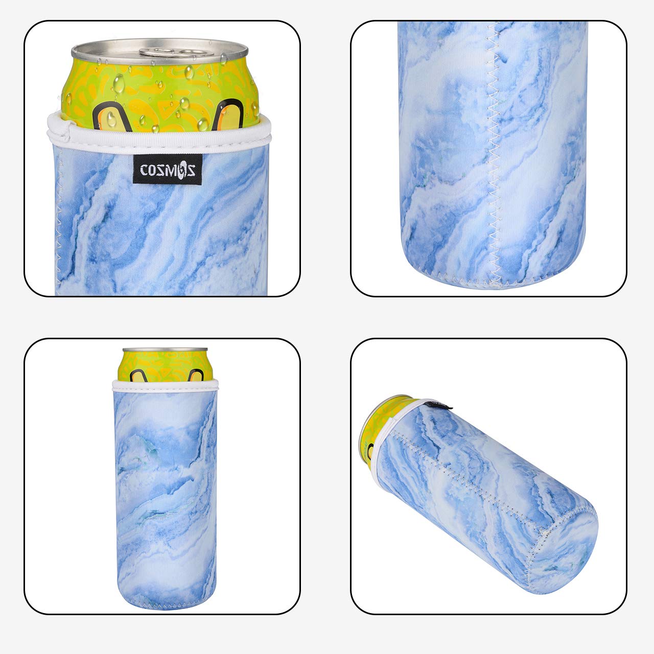 CM Pack of 4 Tall Boy Can Sleeves Soft Neoprene Tallboy Can Covers Bottle Insulators Can Cooler for 24 Fluid Ounce Energy Beer Beverage Drink Cans
