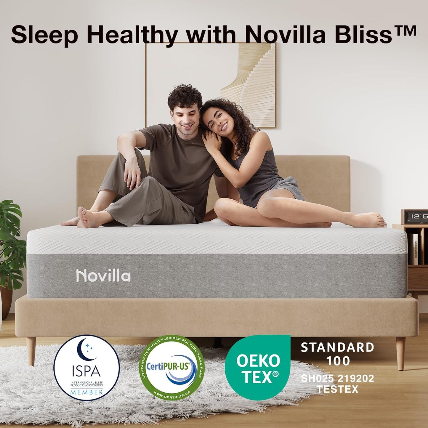 Novilla Full Mattress - 12 Inch Gel Memory Foam for Cool Sleep & Pressure Relief | Medium Plush Feel