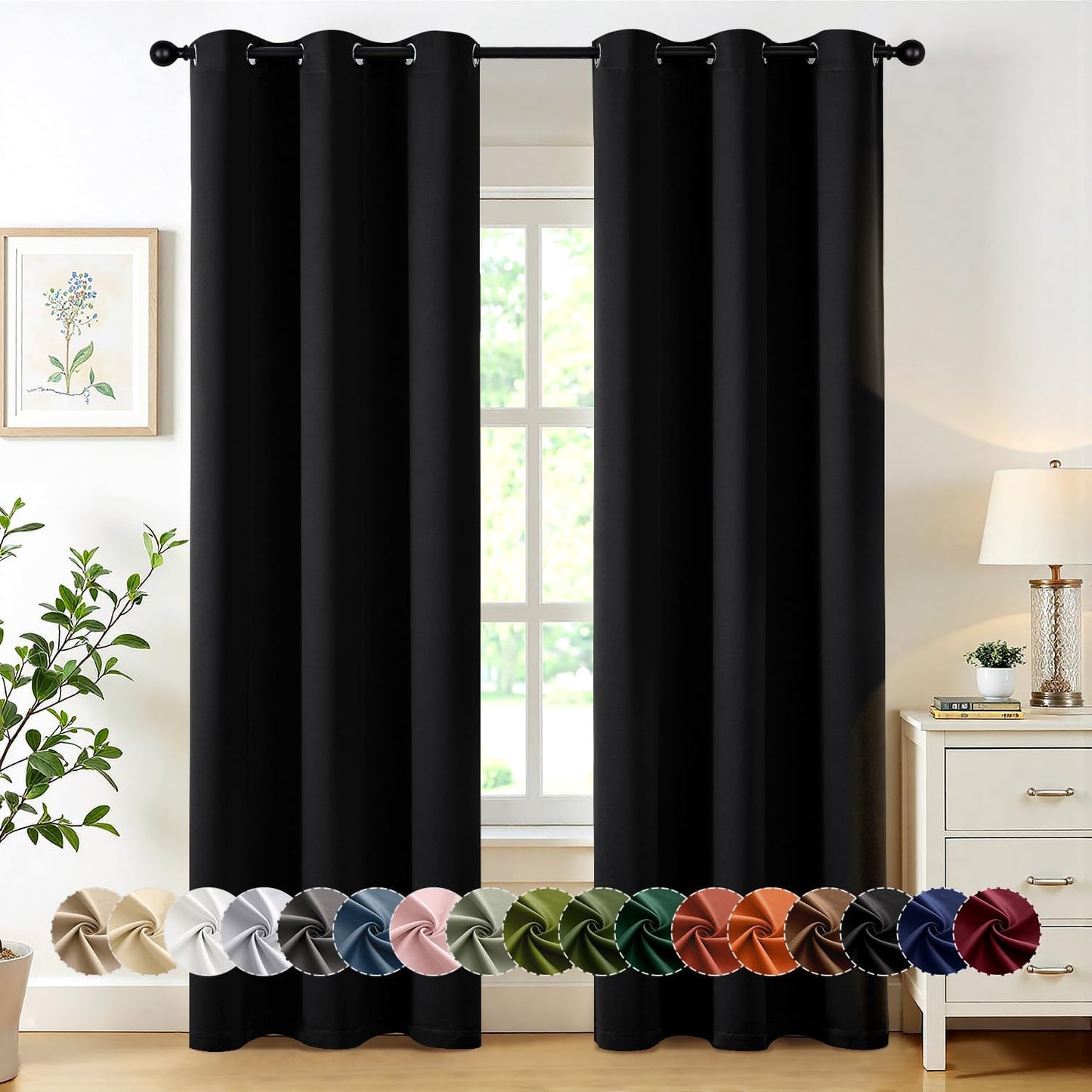 MIULEE Blackout Curtains - Thermal Insulated Room Darkening Drapes | 78-Inch Grommet Top Panels