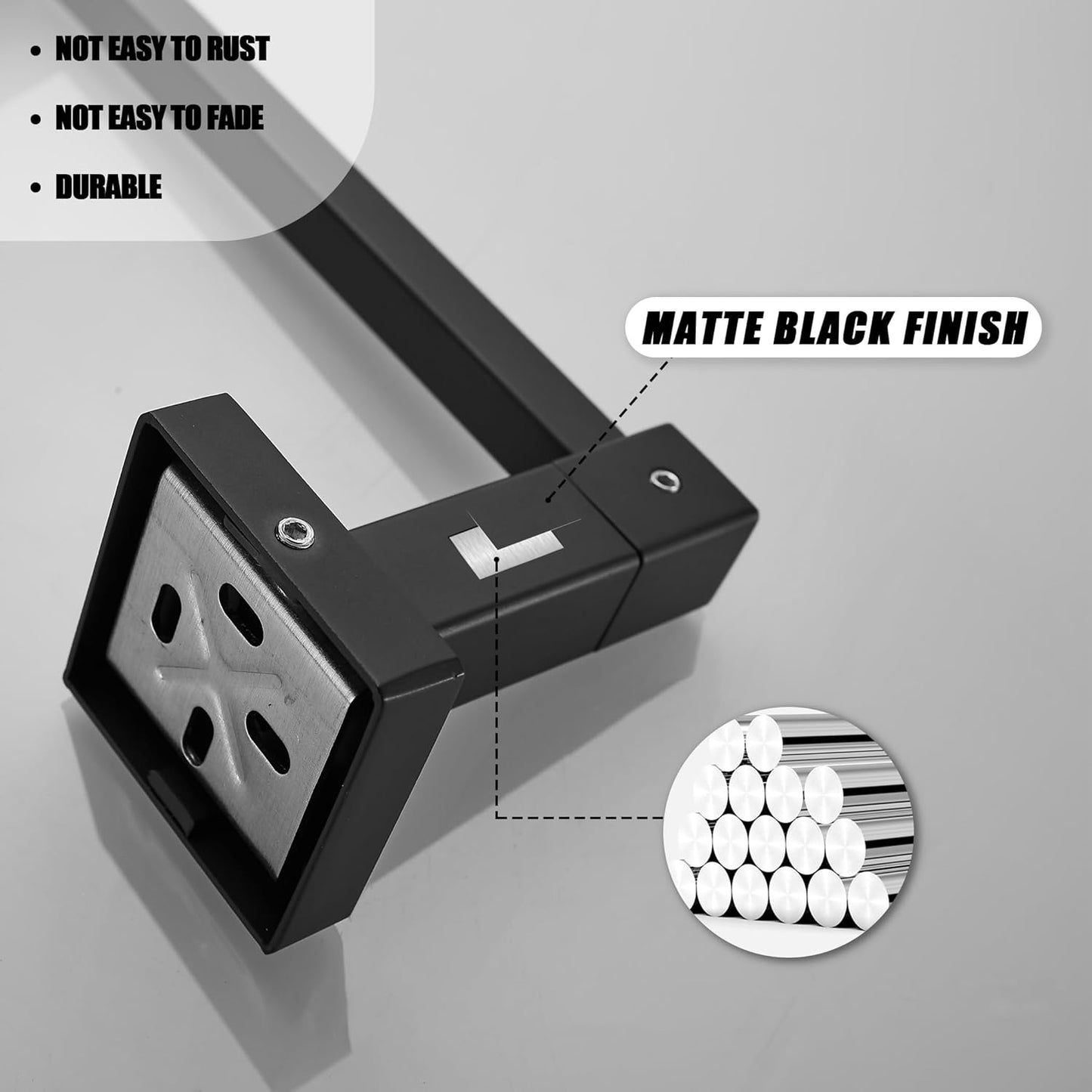 Leyden Black Toilet Paper Holder - Modern Wall-Mounted Double Post Design for Easy Access