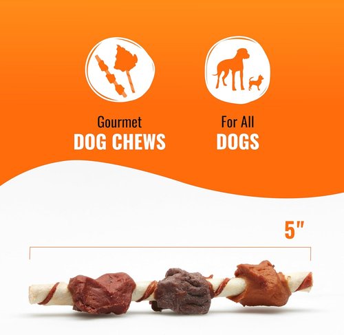 Good ‘n’ Fun Triple Flavor Kabobs - Long-Lasting Dog Chews with Beef Hide, Chicken & Pork | 24 Ounces