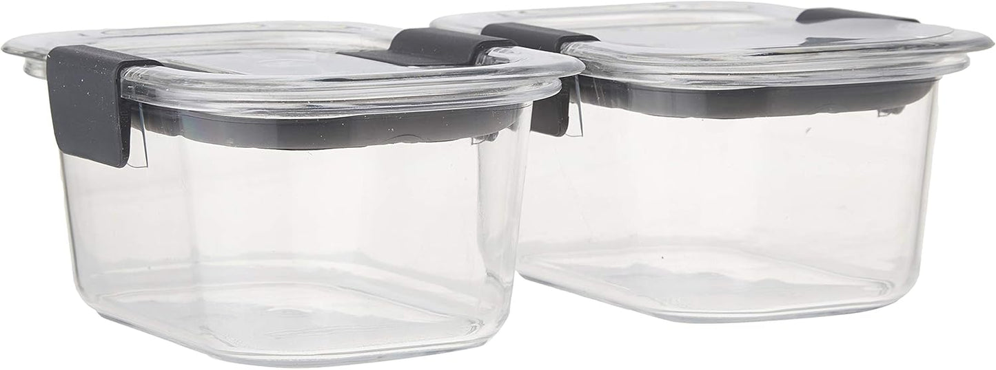 Rubbermaid Brilliance Food Storage Containers - Small 1.3 Cup Clear 2-Pack for Freshness