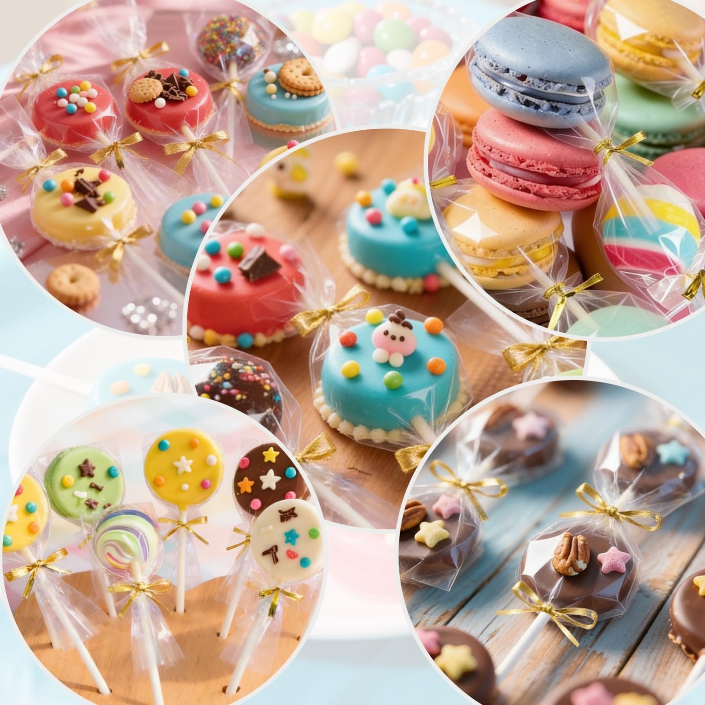 Palksky Cake Puck Mold Set, Chocolate Covered Cake Molds, Round Cake Pop Molds Silicone for Candy Chocolate Desserts Making Set of 3